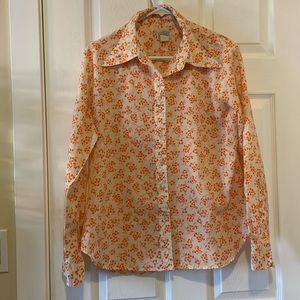 Adorable vintage button up shirt 1970s floral